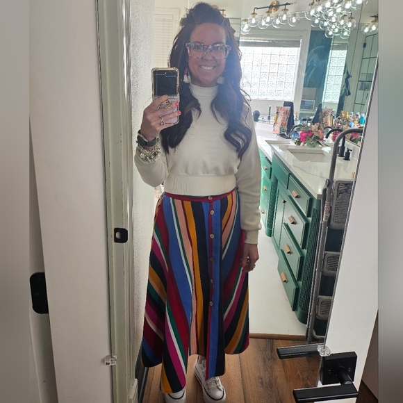 Truly 4 You Dresses & Skirts - Vibrant Striped A-Line Skirt